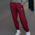 thumbnail image 3 of Dalix Heartly Ghost Embroidered Jogger Pant Soft Fleece Relaxed Fit Lounge Womens in Maroon XL X-Large, 3 of 5