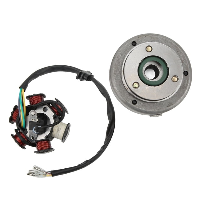 Magneto Flywheel Stator Ignition Plate,6 Coil Stator Plate Ignition AC Statorwith Flywheel Magneto Stator Flywheel Rotor Reliable and Durable