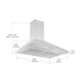 thumbnail image 6 of Ancona 30" Convertible Wall-Mounted Pyramid Range Hood in Stainless Steel, 6 of 7