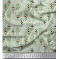 thumbnail image 1 of Soimoi Green Poly Georgette Fabric Tribal African Print Fabric by Yard 52 Inch Wide, 1 of 3