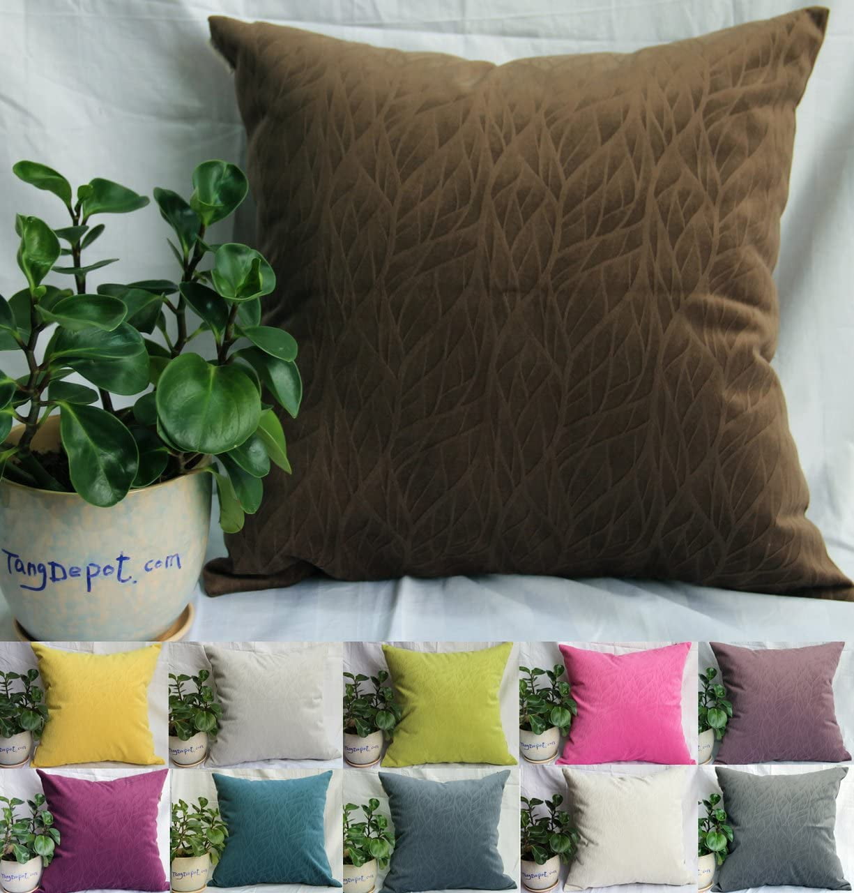 HTWW Solid Velvet Decorative Pillow 