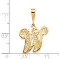 thumbnail image 4 of Diamond2Deal 14K Pendentif Initiale Lettre W en Or Jaune Script Filigrane pour Femmes, 4 of 6