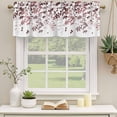 thumbnail image 2 of 2 Pack Leaves Valances for Windows Bedroom Living Room Window Treatments, Pink Brown Summer Botanical Rod Pocket Valance Drapes Short Kitchen Curtains Over Sink 54"x18", 2 of 8