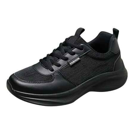 

DVKOVI Comfy Shoes Women Sneakers Fashion Summer New Pattern Mesh Breathable Comfortable Flat Bottom Non Slip Lace Up Sports Shoes Women s Running Shoes Black 37
