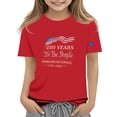 thumbnail image 2 of YOUYEDIAN Teen Girls Independence Day T Shirt Kids 4th of July Festival Patriotic Short Sleeve Shirts 1776 Freedom Celebration Crewneck Tops (Red, 4-5 Years), 2 of 3