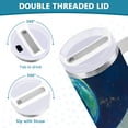 thumbnail image 3 of Yayeee 30oz Stainless Steel Tumbler with Straw and Handle Double-Wall Insulated Travel Water Bottle, Blue Planet, 3 of 8