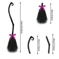 thumbnail image 3 of Halloween Witch Broomstick Prop with Colorful Ribbons, 50.39-Inch Length, Wizard Witch Accessories Witch Decor Witch Broomstick for Party Decoration Cosplay, Halloween Decoration, 3 of 8
