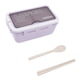 thumbnail image 3 of Cajas Bento De 3 Compartimentos, Fiambrera Térmica De Silicona De Plástico Inodoro Con Palillos De Cuchara Para Trabajadores Para La Escuela Para La Oficina Para Estudiantes ANGGREK Púrpura, 3 of 8