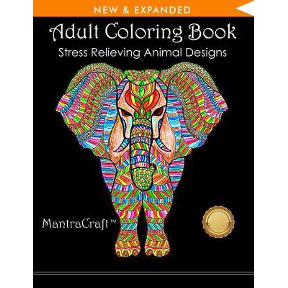Pre-Owned Adult Coloring Book: Stress Relieving Animal Designs Paperback