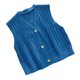 thumbnail image 4 of Chaleco Sin mangas Chaleco con botones Casual Suéter suelto superior de color sólido, Azul Monstrate AP001456-04, 4 of 7