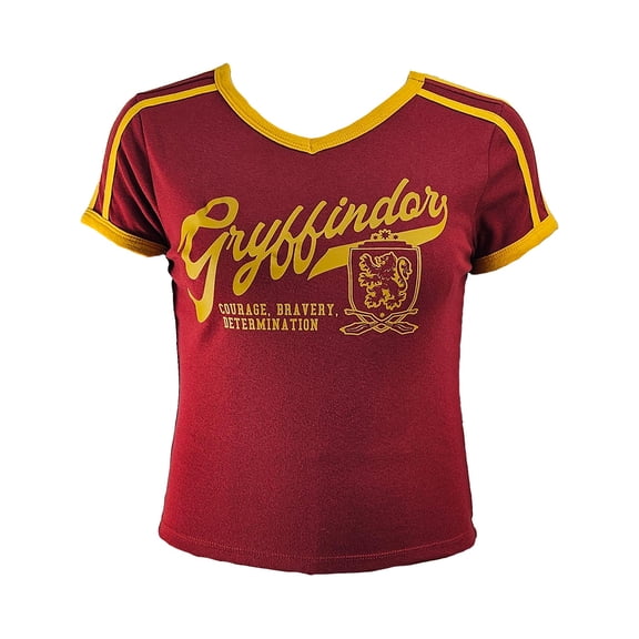 Harry Potter Gryffindor Junior Ladies V-Neck Baby Tee, S-XL