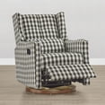 thumbnail image 3 of Spruce & Spring Swivel Glider Recliner Chair for Living Room & Nursery, Chenille Fabric, Black & Cream Plaid, 3 of 12