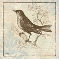 thumbnail image 2 of Medley, Elizabeth 20x20 Gold Ornate Wood Framed with Double Matting Museum Art Print Titled - Bird Woodcut II, 2 of 4