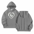 thumbnail image 4 of SGFCWSX Oversized Sweatshirt for Girls Hooded Sweatshirts Kids Graphic Fall Top Gray Size 5 Years, 4 of 6