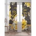 thumbnail image 2 of Sheer Curtains 96 Inches Long 2 Panels Set for Living Room, Yellow Gnomes Semi Sheer Curtains for Windows, Bee Daisy Honey Vintage Voile Window Treatments Rod Pocket Curtain, 2 of 7