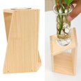 thumbnail image 2 of Florero hidropónico Baoblaze de madera y cristal, 2 of 8