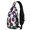 Blue and White Leopard Print, variant on Black and Gray Leopard Print Sling Backpack, Cycling Sling Bag with Earphone Port, Multi Pocket Design Gift Ideas for Travel Shopping