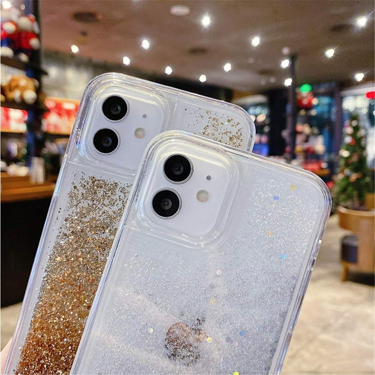 QIWEIQING Compatibili con Custodia per iPhone 12,Glitter Custodia TPU Silicone Protettivo Morbido Brillantini Quicksand Cover per iPhone 12 Eule YB