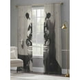 thumbnail image 3 of Funny Animal Sheer Curtains 108 inches Long 2 Panels Set Dairy Cow Sitting on Toilet Playing Phone Tiers Sheers Rod Pocket Small Window Short Curtains for Kitchen Cafe, Each 52" W x 108" L, 3 of 7