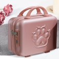 thumbnail image 5 of Mini Suitcase Case with Handle with Handle Portable hands Cartoon 14 inch Mini Luggage Case for Cosmetics Business Travel Shoes Rose, 5 of 8