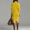 thumbnail image 4 of Fgvctg Sweater Dresses for Women 2025 Long Sleeve Turtleneck Button Down Midi Dresses Wedding Ribbed Knit Casual Fall Winter Loose Dress Fashion Outfit With Pocket Yellow S, 4 of 4