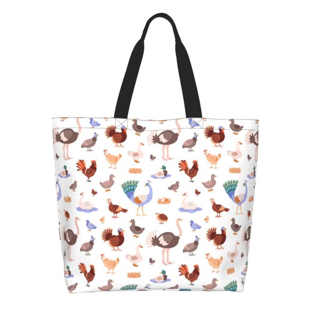 Balery Farm Birds Goose Bolsa Tote Estilo Estético con Cremalleras, Bolsa de Hombro, Bolsa de Compras Grande y Plegable