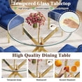 thumbnail image 4 of Round Table Set for 2, 36" Tempered Glass Gold Legs Dining Table with Dining Chairs for Dining Room, Kitchen, Meeting Room, 4 of 8