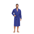 thumbnail image 3 of EA'S SECRET 100% Cotton Mens Robe Lightweight Long Kimono Bathrobe with Pockets Cozy Knit Spa Robes Breathable Shower Bath Robes(Cobalt Blue,L), 3 of 8
