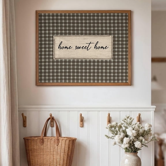 Home Sweet Home Gingham Wall Art Print
