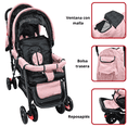 thumbnail image 3 of Carriola Doble Gemelar Plegable para Bebés 0 Meses Soporta 32 kg - Rosa, 3 of 7