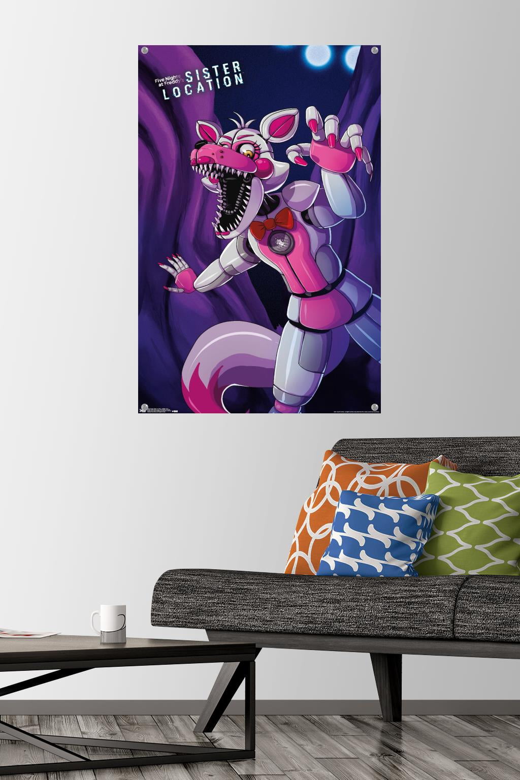 Five Nights at Freddy's: Sister Location - Funtime Foxy Wall Poster with Push Pins, 22.375" x 34"
