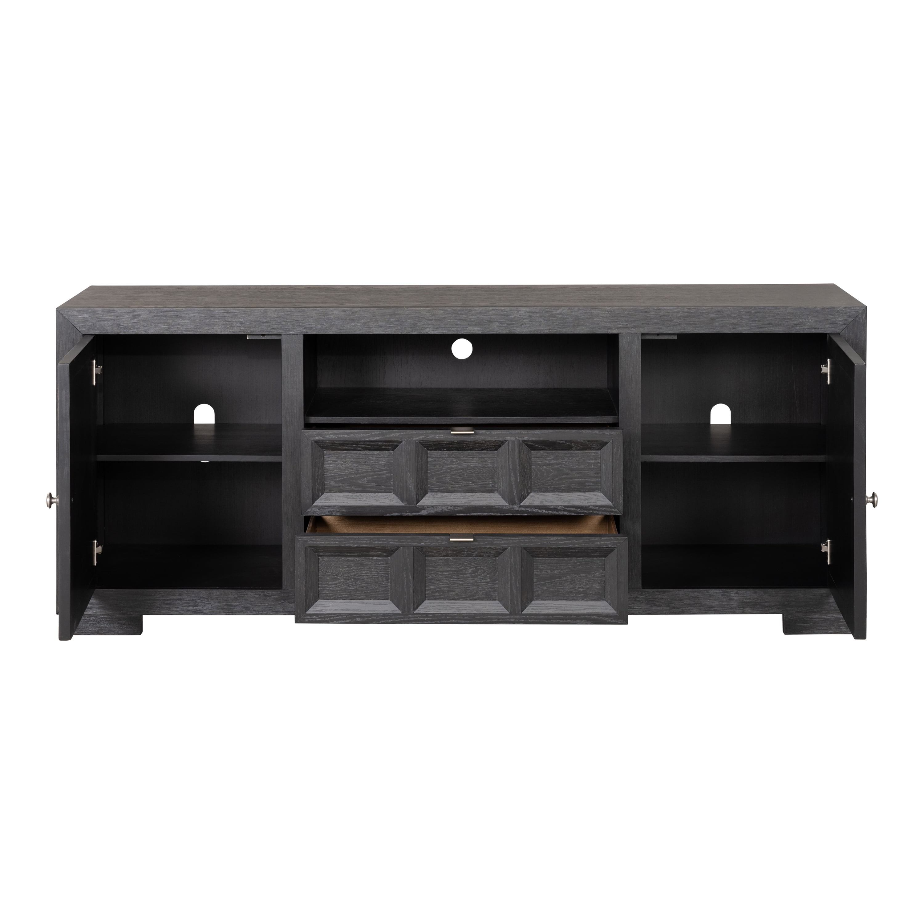 Furniture of America Direx Modern Television Stand for TVs up to 80”, Weathered Black