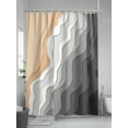 thumbnail image 5 of Fsddascl Gray Coastal Beach Shower Curtain Set - 60" x 72" Washable Bathtub Curtain with 12 Hooks, Vintage Simple Sea Waves Striped Waterproof Fabric Stall Shower Curtains for Bathroom/Bathtub, 5 of 6