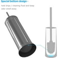 thumbnail image 2 of Slim Compact Freestanding Toilet Bowl Brush and Holder for Bathroom Storage and Organization - Space Saving, Sturdy, Deep Cleaning, Covered Brush, Metal in Shiny Finish, 2 of 6
