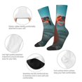 thumbnail image 3 of Yiaed Swimming Goggled Flamingo Print Great elasticity Crew Socks Sports socks for Men and Women, 3 of 5