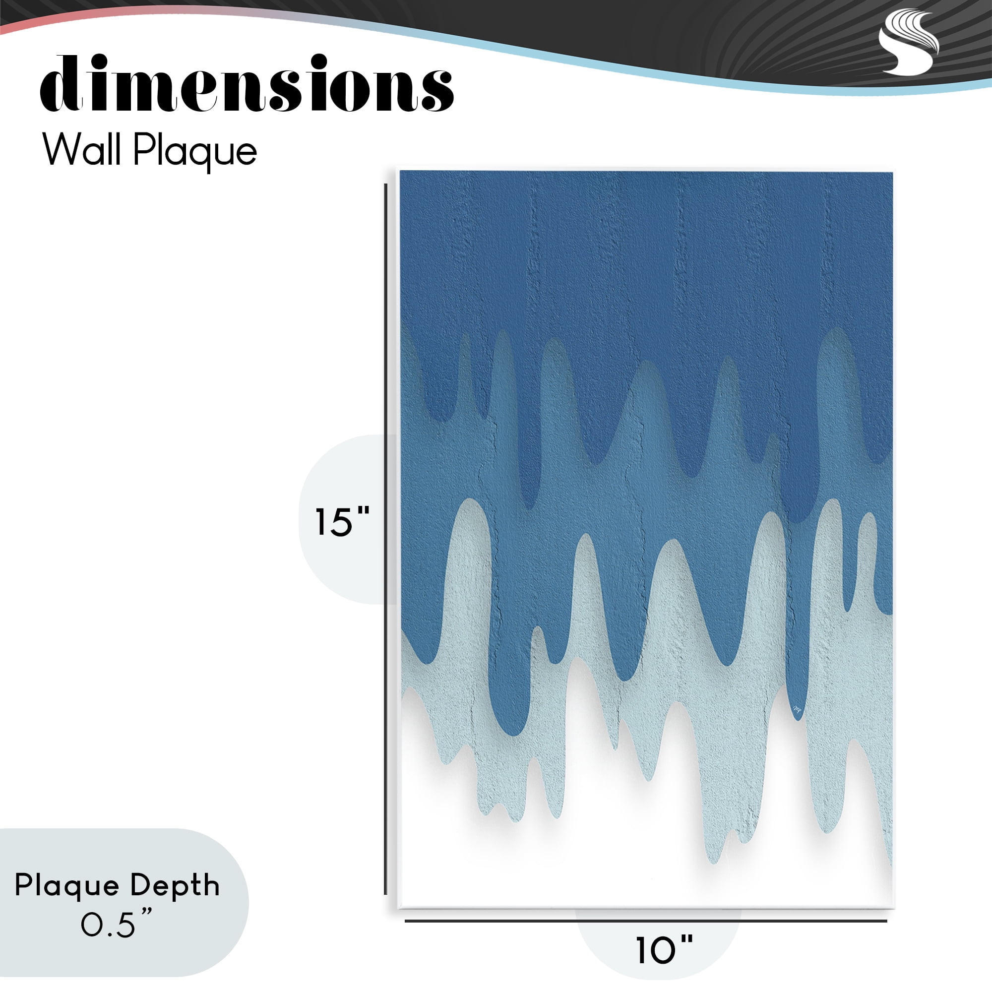 Stupell Industries Water Wave Fluid Contour Wall Plaque Art, design by Martina Pavlova