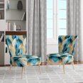 thumbnail image 2 of Designart « Modern Turquoise Ikat Melody » Fauteuil d'Appoint Rembourré Abstrait Turquoise - Fauteuil Moderne pour Salon, 2 of 7