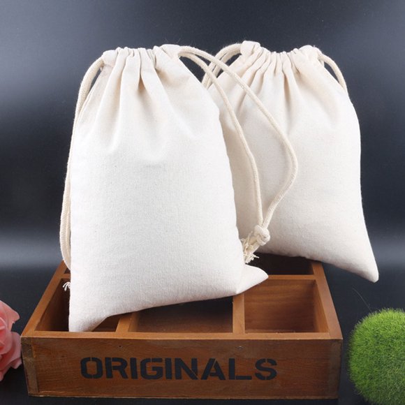OULII 2Ud Bolsa De Almacenamiento Con Cordón Para Y Arroz De Lino Beige