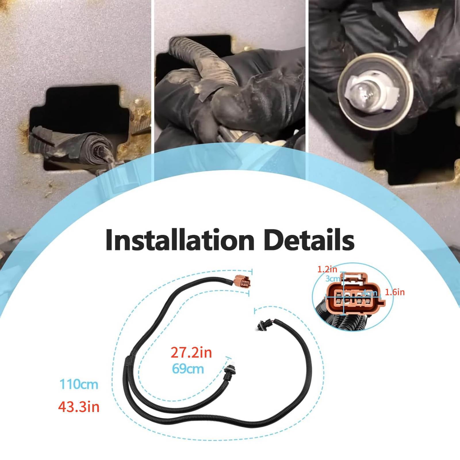GUYUTING License Plate Light Wiring Harness 15768809 Direct Fit Tested Quality 43.3 Inch Length Mopar for Chevy Silverado Classic Avalanche