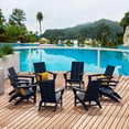 thumbnail image 6 of WestinTrends Ashore All-Weather Poly Lumber Adirondack Chairs, Foldable Modern Farmhouse Design, Outdoor Patio Seating, Set of 8, Navy Blue, 6 of 7