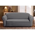 thumbnail image 2 of Milan Furniture Slipcover Fitted Protector Couch Cover Jacquard Soft Stretch Non Slip Fabric, Sofa, Grey, 2 of 6