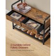 thumbnail image 5 of VASAGLE Hall Tree with Bench and Shoe Storage, Entryway Coat Rack with Shoe Bench, 2 Fabric Drawers, 10 Hooks, 11.8 x 31.7 x 71.5 Inches, Vintage Brown and Ink Black, 5 of 5