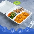thumbnail image 5 of URBAN BOX CO. 50-Pack 9x9 3-Compartment Compostable Takeout Containers, Eco-Friendly Sugarcane Bagasse, Biodegradable Disposable To Go Boxes, 5 of 6