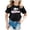 Black, variant on Trendfront Kids Florida Shirts Hawaiian Style Letter Print Summer Casual Vacation Crewneck Short Sleeve T-Shirts Travel Souvenir Clothing