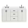 thumbnail image 2 of Ariel Kelly 67 Inch Double Oval Sink Bathroom Vanity With Pure White Quartz Countertop 1.5 Inch Edge In White, 2 of 12