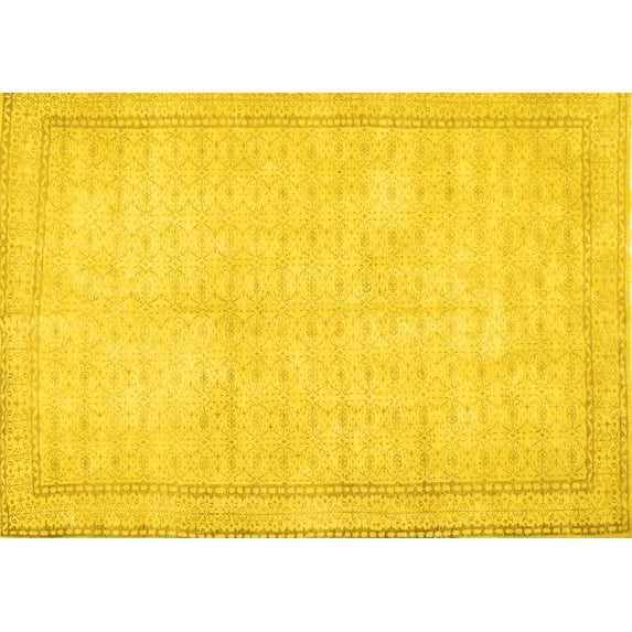 Ahgly Company Indoor Rectangle Persian Yellow Traditional Area Rugs, 8' x 12'