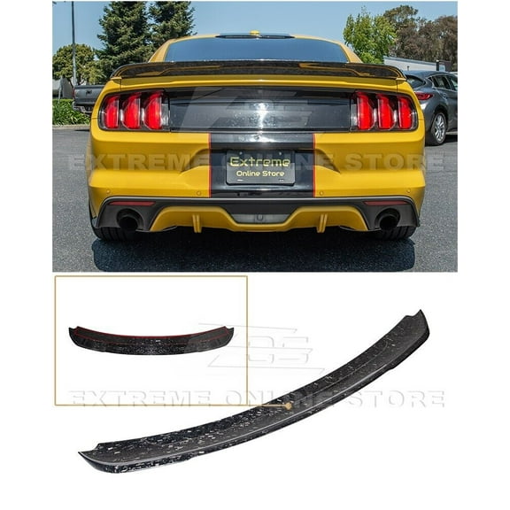 Replacement For 2015-2023 Ford Mustang ALL Models | GT350 Track Pack Style FORGED CARBON FIBER Rear Trunk Lid Wing Spoiler