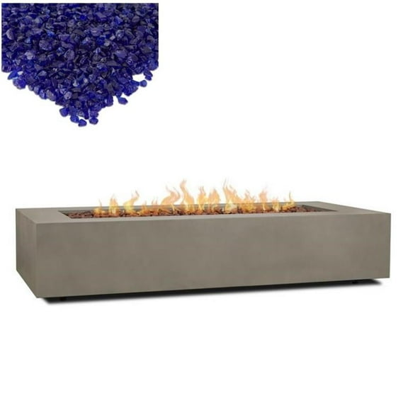 Home Square 2-Piece Set with 70" Rectangle LP Fire Table Fire Glass