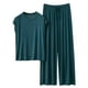 thumbnail image 1 of Conjunto de pijama holgado para mujer: camiseta de manga corta y pantalones con cordón, poliéster y spandex, para todas las estaciones, tallas M-XXL., 1 of 7