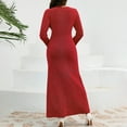 thumbnail image 6 of SMihono Fashion Women's Glitter Long Sleeve Maxi Dress Elegant Scoop Neck Formal Evening Party Wedding Guest Bridesmaid Holiday Red XXL, 6 of 6